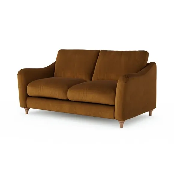 2-Seater Sofa with Curved Arms - Caramel, Velvet
