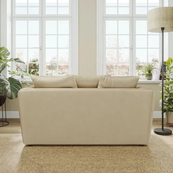 2-Seater Sofa with Curved Arms - Champagne, Velvet