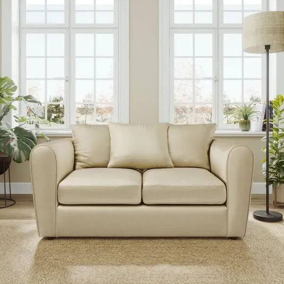 2-Seater Sofa with Curved Arms - Champagne, Velvet image