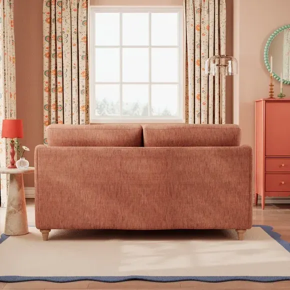 2-Seater Sofa with Curved Arms - Clay, Faux Linen