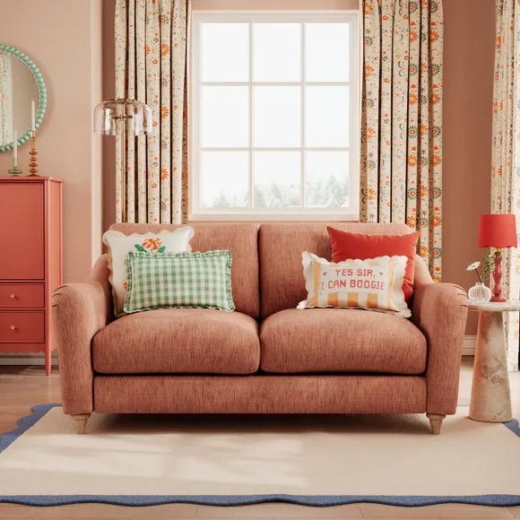 2-Seater Sofa with Curved Arms - Clay, Faux Linen image