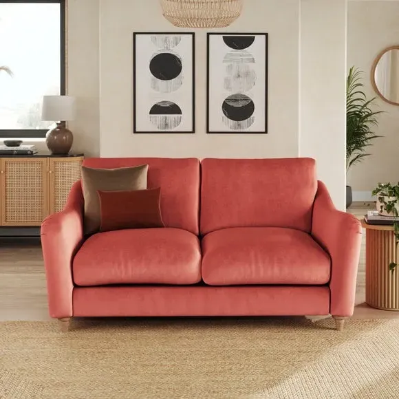 2-Seater Sofa with Curved Arms - Clay, Velvet
