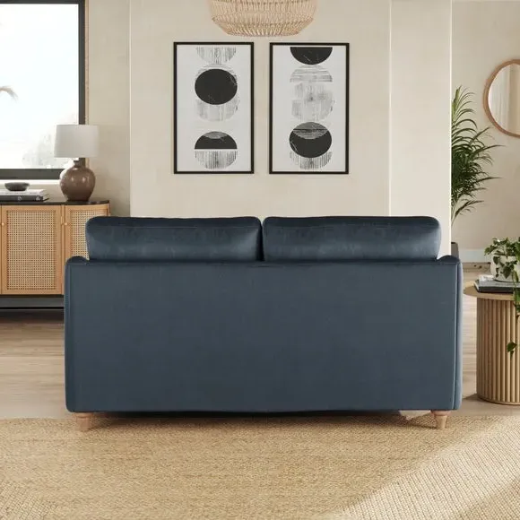 2-Seater Sofa with Curved Arms - Denim, Velvet
