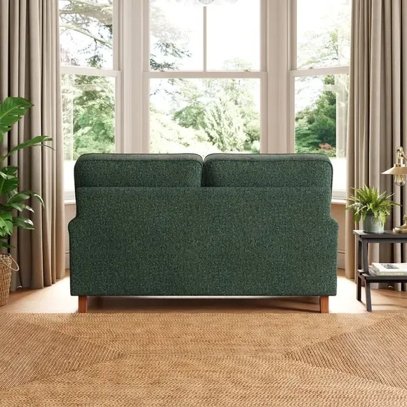 2-Seater Sofa with Curved Arms - Green, Chenille
