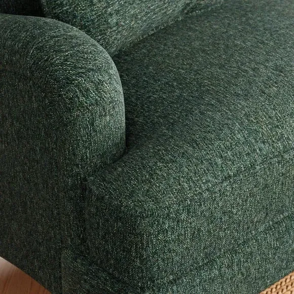 2-Seater Sofa with Curved Arms - Green, Chenille