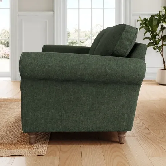 2-Seater Sofa with Curved Arms - Green, Chenille