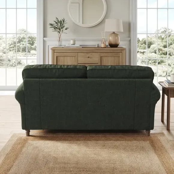 2-Seater Sofa with Curved Arms - Green, Chenille