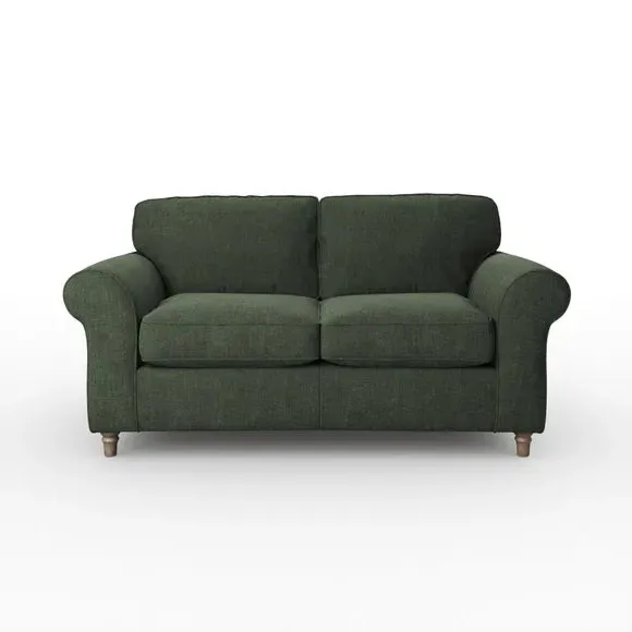 2-Seater Sofa with Curved Arms - Green, Chenille