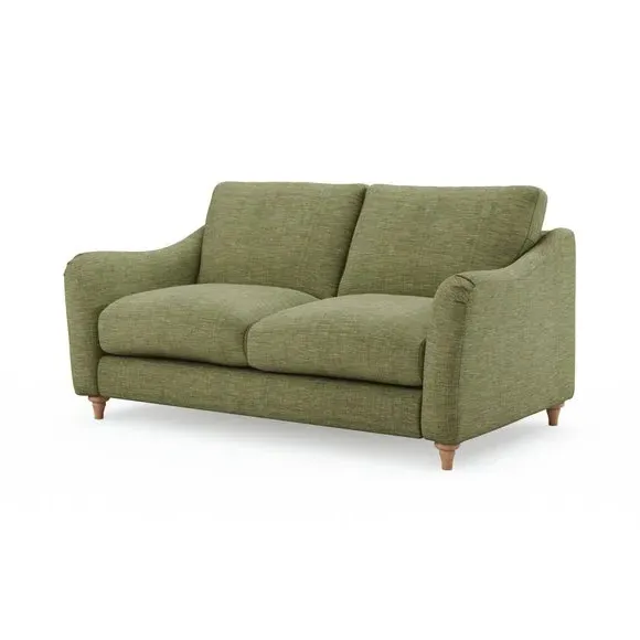 2-Seater Sofa with Curved Arms - Green, Faux Linen