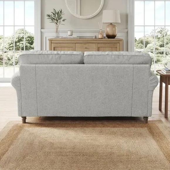 2-Seater Sofa with Curved Arms - Grey, Chenille