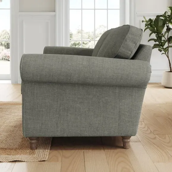 2-Seater Sofa with Curved Arms - Grey, Chenille