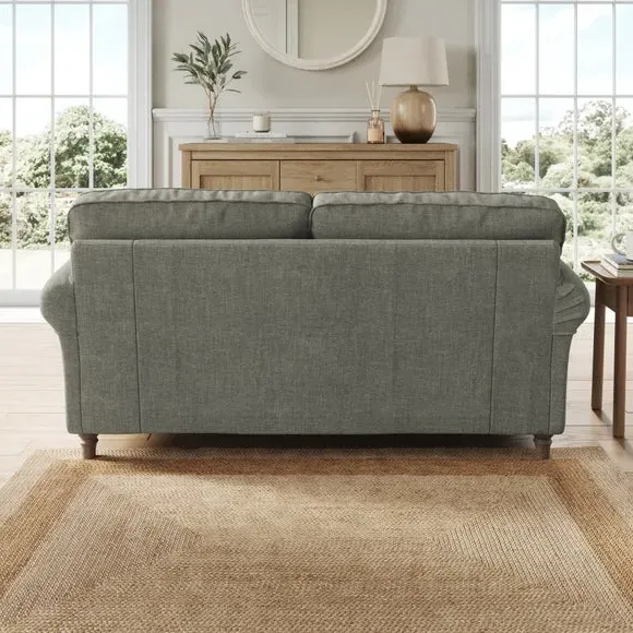 2-Seater Sofa with Curved Arms - Grey, Chenille