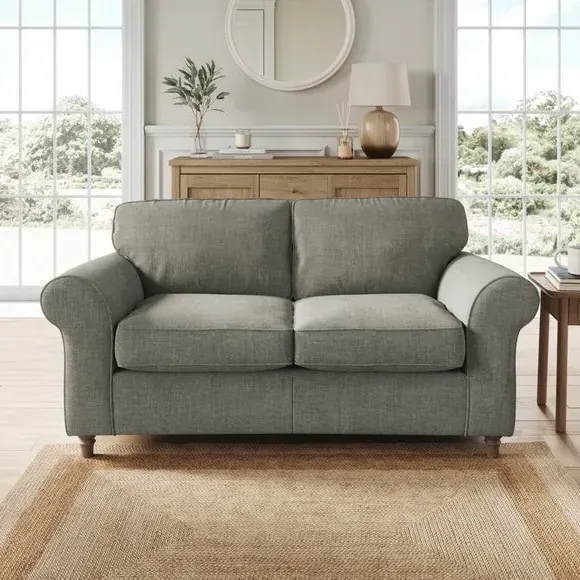 2-Seater Sofa with Curved Arms - Grey, Chenille