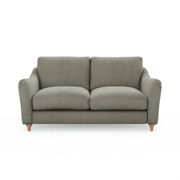 2-Seater Sofa with Curved Arms - Grey, Faux Linen