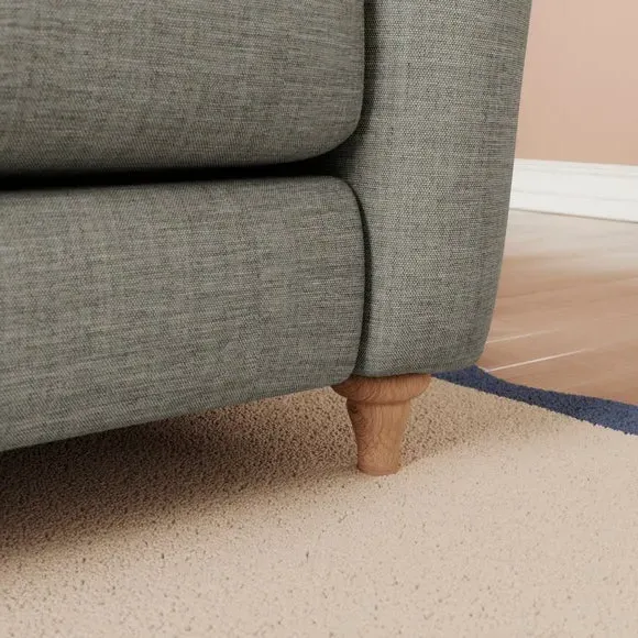 2-Seater Sofa with Curved Arms - Grey, Faux Linen