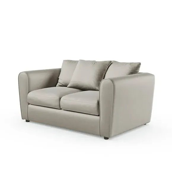 2-Seater Sofa with Curved Arms - Grey, Velvet