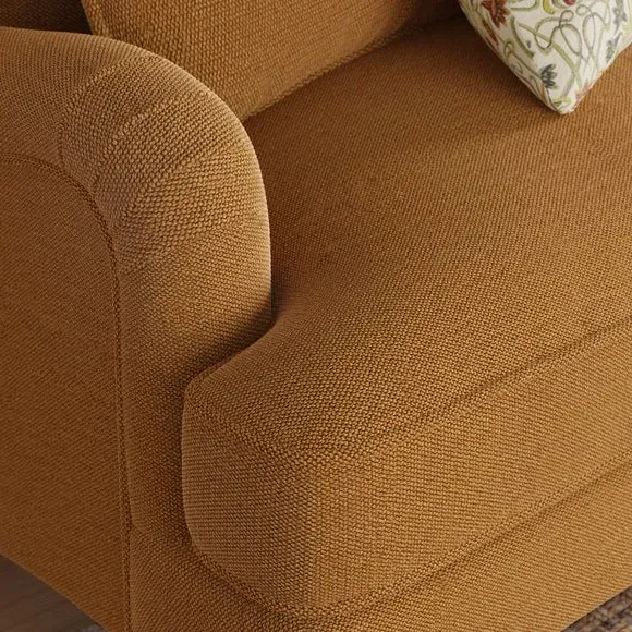 2-Seater Sofa with Curved Arms - Honey, Chenille