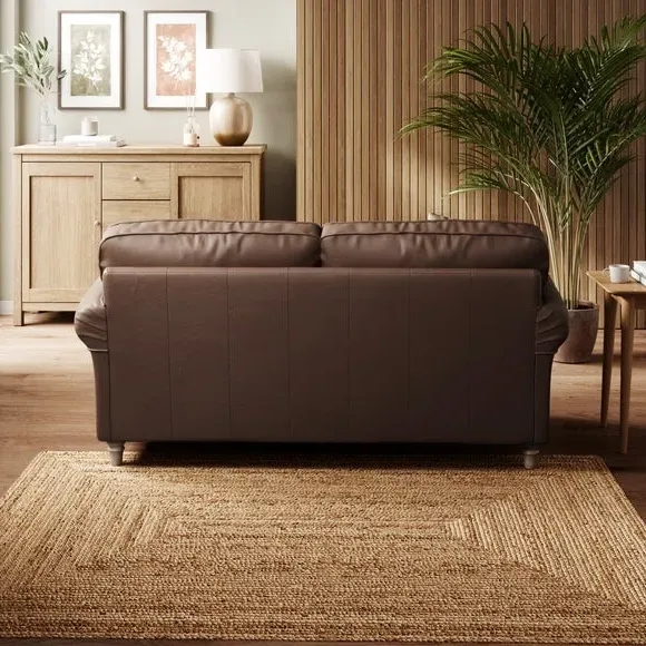 2-Seater Sofa with Curved Arms - Mocha, Leather