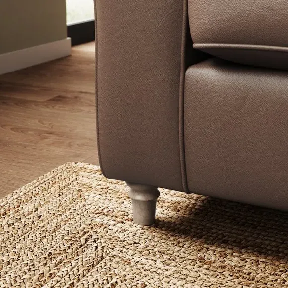 2-Seater Sofa with Curved Arms - Mocha, Leather