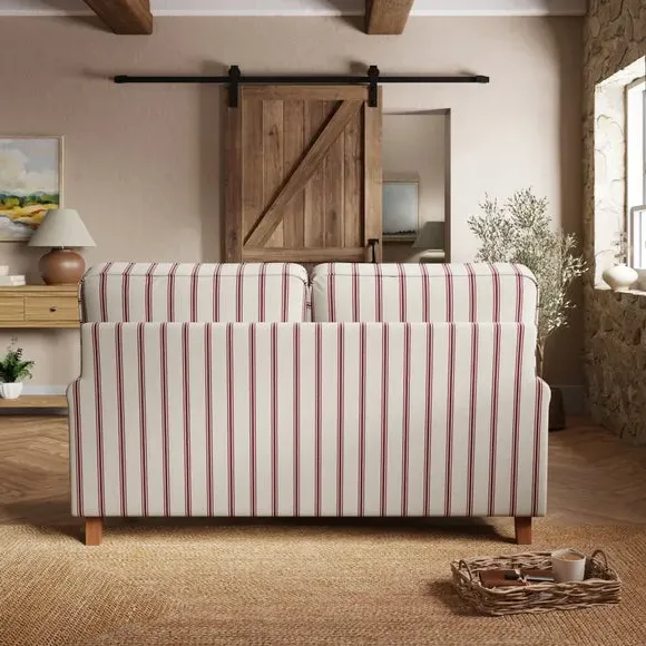 2-Seater Sofa with Curved Arms - Mulberry, Fabric