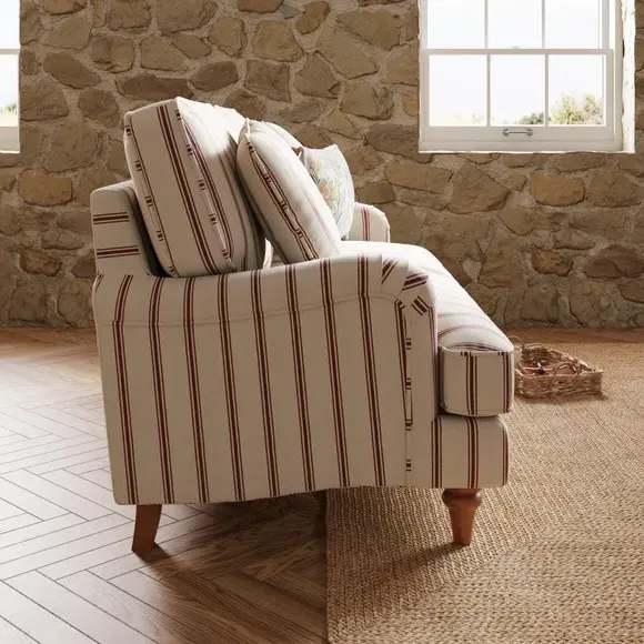 2-Seater Sofa with Curved Arms - Mulberry, Fabric