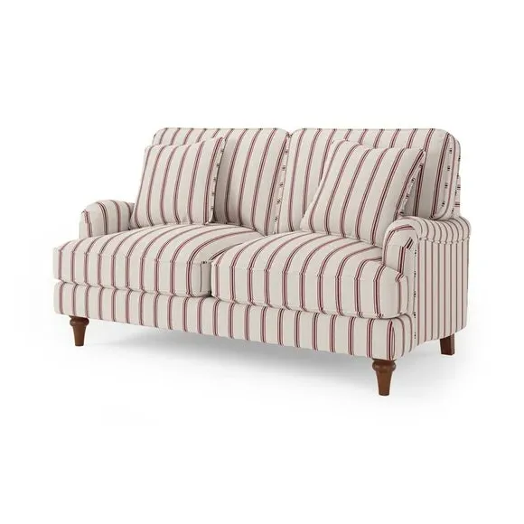 2-Seater Sofa with Curved Arms - Mulberry, Fabric