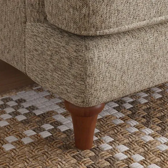 2-Seater Sofa with Curved Arms - Natural, Chenille