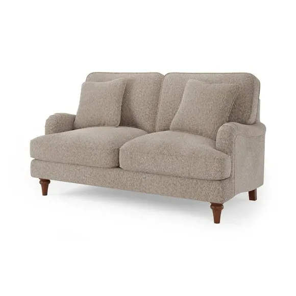 2-Seater Sofa with Curved Arms - Natural, Chenille