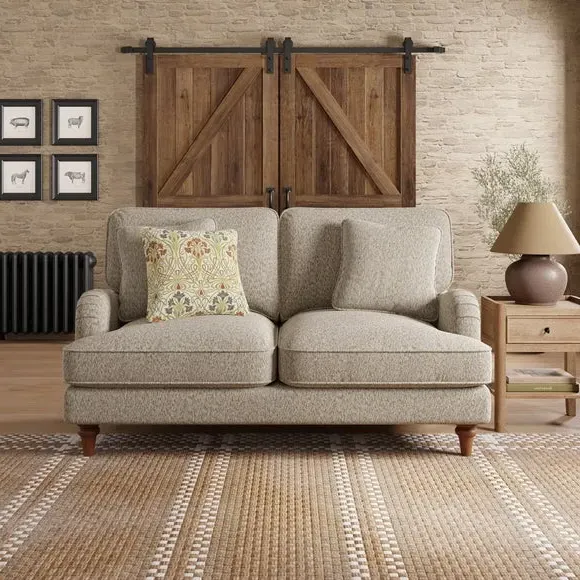 2-Seater Sofa with Curved Arms - Natural, Chenille