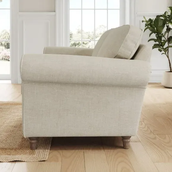 2-Seater Sofa with Curved Arms - Natural, Chenille