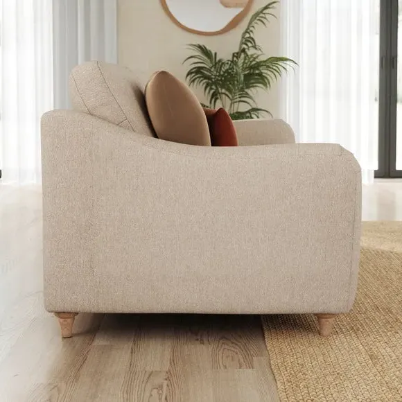 2-Seater Sofa with Curved Arms - Natural, Fabric