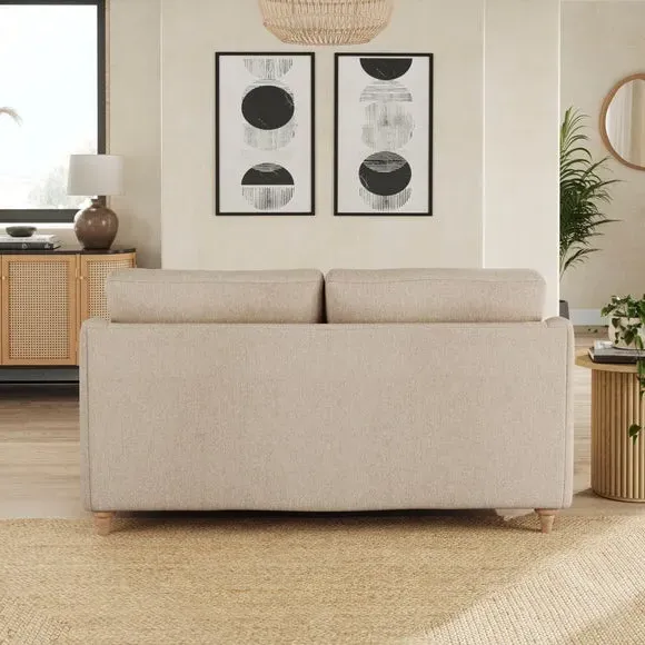 2-Seater Sofa with Curved Arms - Natural, Fabric