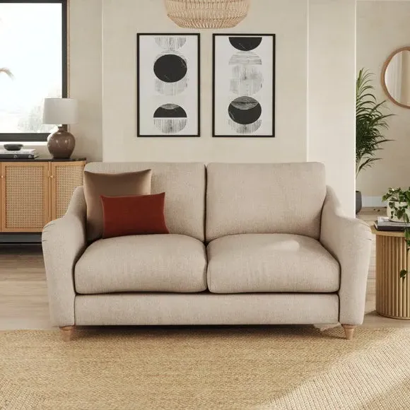 2-Seater Sofa with Curved Arms - Natural, Fabric