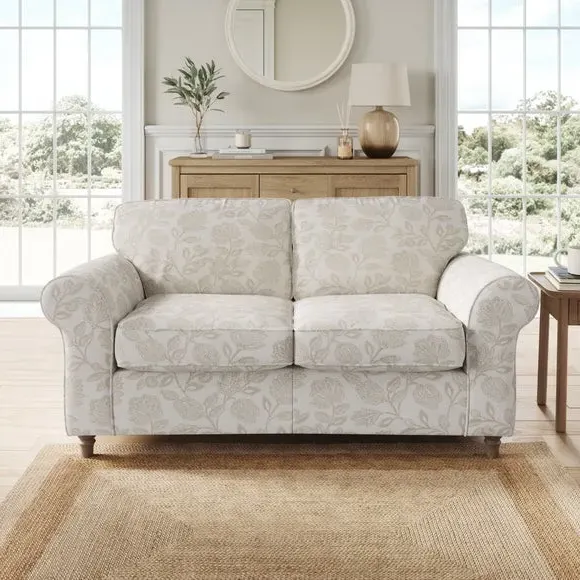 2-Seater Sofa with Curved Arms - Natural, Fabric