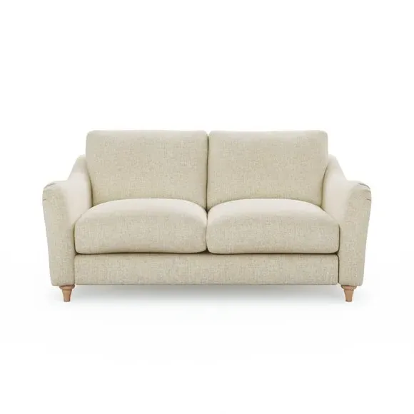 2-Seater Sofa with Curved Arms - Natural, Faux Linen