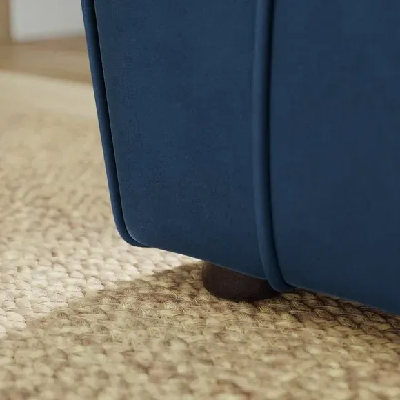 2-Seater Sofa with Curved Arms - Navy, Velvet