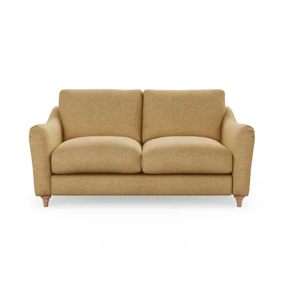 2-Seater Sofa with Curved Arms - Ochre, Faux Linen