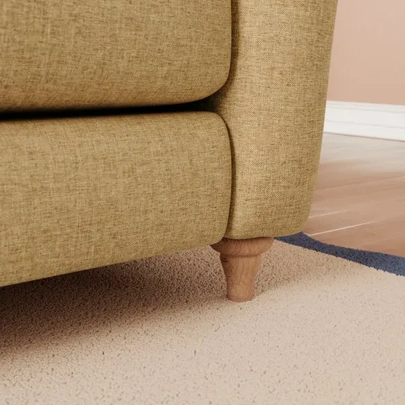 2-Seater Sofa with Curved Arms - Ochre, Faux Linen