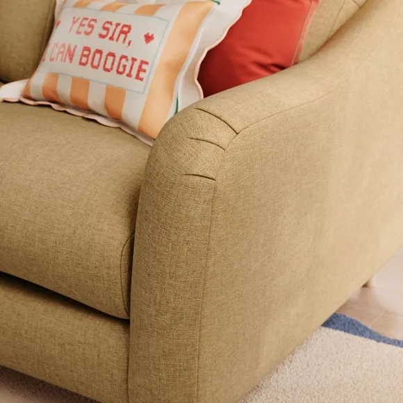 2-Seater Sofa with Curved Arms - Ochre, Faux Linen