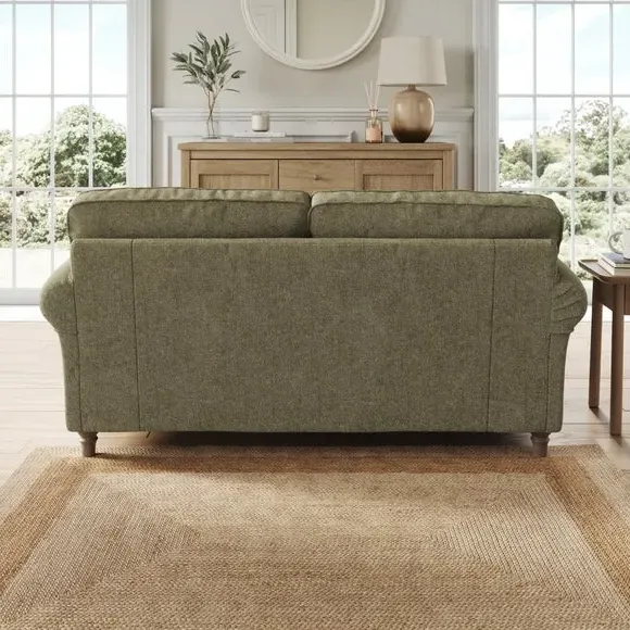 2-Seater Sofa with Curved Arms - Olive, Chenille