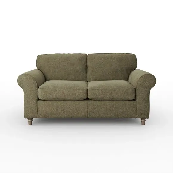 2-Seater Sofa with Curved Arms - Olive, Chenille