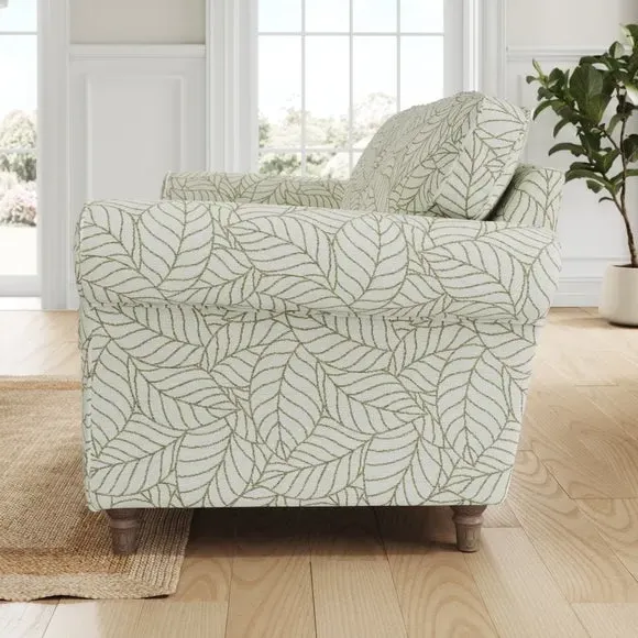 2-Seater Sofa with Curved Arms - Olive, Fabric