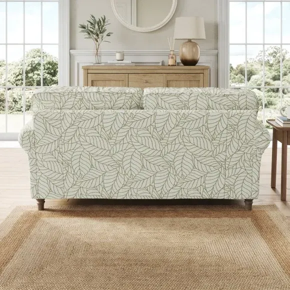 2-Seater Sofa with Curved Arms - Olive, Fabric