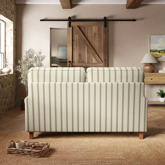 2-Seater Sofa with Curved Arms - Olive, Fabric