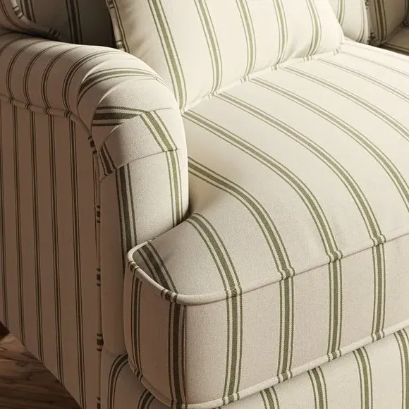2-Seater Sofa with Curved Arms - Olive, Fabric