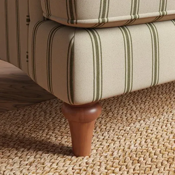 2-Seater Sofa with Curved Arms - Olive, Fabric