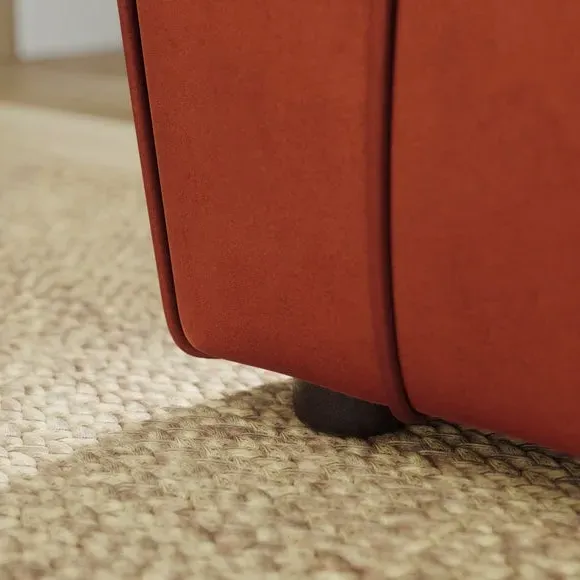 2-Seater Sofa with Curved Arms - Orange, Velvet