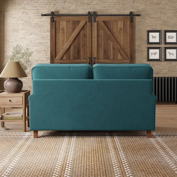 2-Seater Sofa with Curved Arms - Petrol, Velvet