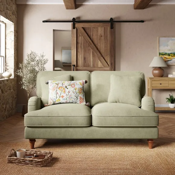 2-Seater Sofa with Curved Arms - Sage, Chenille