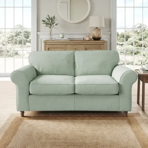 2-Seater Sofa with Curved Arms - Seafoam, Chenille